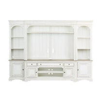 Magnolia Manor White Entertainment Center with Piers