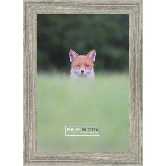 24x36 Grey Rustic Wide Barnwood Picture Frame - UV Acrylic, Foam Board Backing, Hanging Hardware