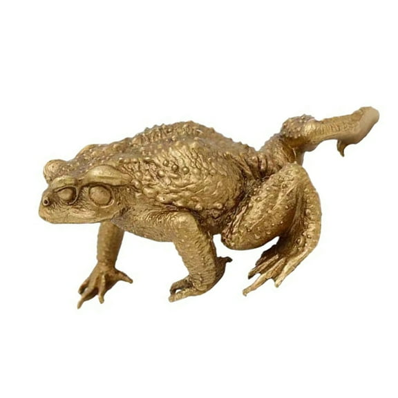 Detailed Brass Toads Statue Miniature for Collectors and Fengshuis Enthusiasts