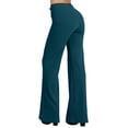 thumbnail image 2 of J. METHOD Women’s High Waisted Sailor Bell Bottom Elastic Waist Long Pants Made in USA NEWP44 Green 2X, 2 of 5
