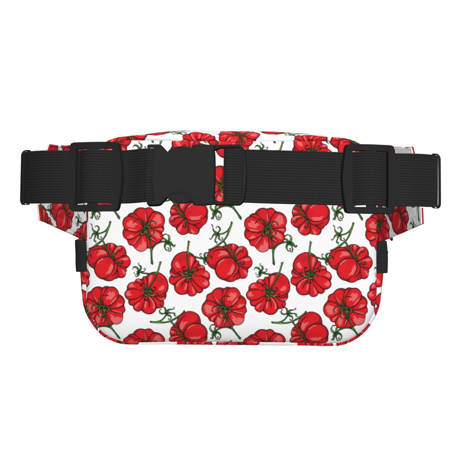 Picia Hand Drawn Tomatoes Print Square Double-Layer Waist Bag Mini Adjustable Waist Belt Bag Exercise Running Travel Hiking