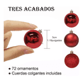 thumbnail image 2 of 72pzas Esferas Navideñas Decoración Navideña Árbol Xtellar rojo, 2 of 4