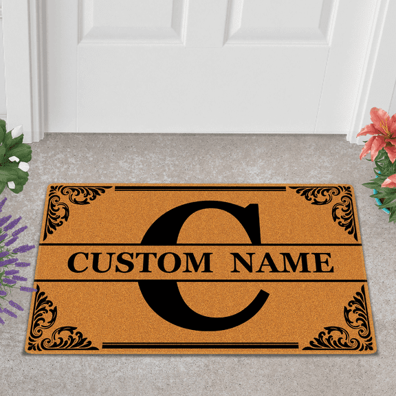 Lotusprinthandmade Personalized Rustic Monogram Doormat 6 Sizes (15" x 25") – Monogram Doormat