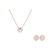 Sparkling Round Halo Jewelry Gift Set