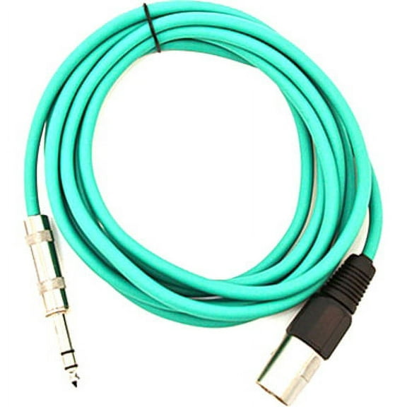 Seismic Audio SATRXL-M6, Green 6 Foot XLR Male to TRS Patch Cable