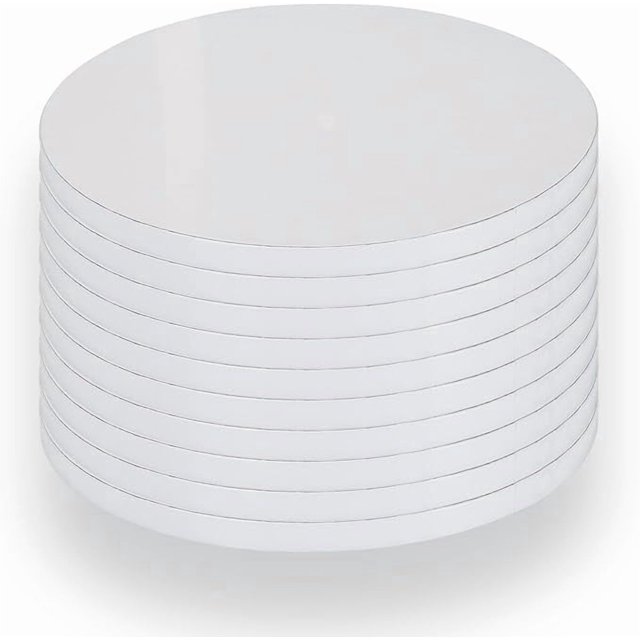 CIMAXIC Wedding 5pcs Cake Boards: 12mm Corrugated Cake Base Boards Round Dessert Bottom Board Plate For Wedding Birthday Baking Pizza Decorating Home And Professional Use,12.01"X12.01"X0.51"