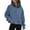 A-Blue646, variant on Women's Raglan Sleeve Quarter Zip Sweatshirts Cropped Fit Kangaroo Pocket Pullover Cozy Casual Daily Top