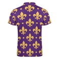 thumbnail image 5 of Purple Bright Mardi Gras - Fleur De Lis Men Zipper T-shirt Summer Casual Short Sleeve T-shirt Top, 5 of 7