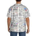 thumbnail image 3 of Sikiie America Landmarks2 Men's Wrinkle Free Untucked Cuban Shirt Business Casual Button Down Shirts Short Sleeve ShirtMedium, 3 of 5
