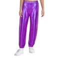 thumbnail image 3 of inlzdz Kids Girls Jazz Hip Hop Dance Outfits Metallic Long Sleeve Hoodie Sport Vest And Sweatpants Dancewear Purple 14, 3 of 6