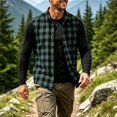 thumbnail image 2 of Atkumj Plaid Vest for Men Versatile Turn Down Collar Button Up Vest Fashion Loose Color Block Sleeveless Shirts for Men for Relaxed Daily Outfit S, 2 of 8