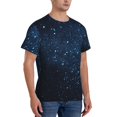 thumbnail image 2 of Vsdgher Blue Glitter Retro Print Men's Dry Fit Mesh Athletic Shirts Moisture Wicking Tennis T-Shirt Tops, 2 of 9