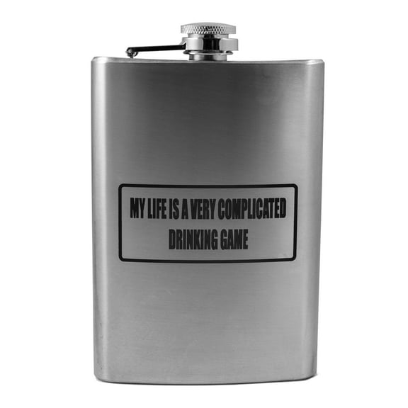 8oz My Life is a Very Complicated Drinking Game Flask L1