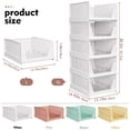 thumbnail image 2 of SNSLXH Paquete de 5 cajas organizadoras de armario apilables, cesta de almacenamiento multifuncional y plegable para baño, cocina, lavandería, armario, organizador de cajones de almacenamiento de ropa, 2 of 5