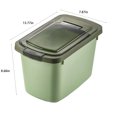 thumbnail image 3 of Hovmgk Large Airtight Rice Container, Food Storage Cereal Container with Measuring Cup, Pet Dog Food Storage for Kitchen and Pantry, Flour Grain Storage with Flip-up Lid, Leak-Proof, White/Green, 3 of 8