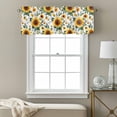 thumbnail image 3 of Rustic Sunflower Valance Curtain Floral Leaf Farmhouse Window Valances Rod Pocket Short Curtains Window Treatments for Kitchen Bedroom Bathroom Laundry 60" x 18", 3 of 9