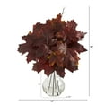 thumbnail image 2 of Nearly Natural 18" Autumn Maple Leaf Artificial Plant in Planter, Red, 2 of 3