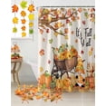 thumbnail image 3 of Fall Thanksgiving Shower Curtain Set ，Waterproof Fabric Shower Curtains Leaves Gnome Pumpkin Squirrel Linen Shower Curtains for Bathroom,Bathroom Decor 54x"78", 3 of 7