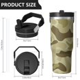 thumbnail image 6 of Camouflage 30oz Handheld Travel Tumbler with Handle – Double Wall Stainless Steel Insulated Cup, Flip Straw Lid, Leak-Proof & BPA-Free for Hot and Cold Drinks – Durable Coffee & Juice Mug Black, 6 of 6