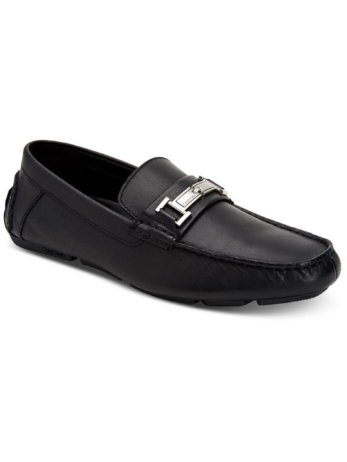 Calvin Klein Mens Magnus Leather Slip On Loafers Black  Medium (D) -  