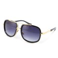 thumbnail image 2 of Gafas de sol unisex con montura redonda grande, estilo Punk vintage, lentes transparentes, gafas de sol, color negro y gris, 2 of 10