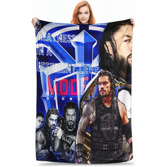 Roman Wrestler Reigns Throw Blanket Portable Air Conditioner Blanket King Size Blankets Soft Fleece Flannel Bedding Gifts Plush for Couch,Sofa,Bed Room Decor 40"X50"