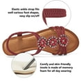 thumbnail image 4 of Atoshopce Womens Wedge Sandals Flower Low Heel Dressy Sandals Elastic Ankle Strap Rhinestone Summer Comfortable Shoes, 4 of 5