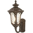 thumbnail image 3 of 9.5 inch 1 Light Imperial Bronze Outdoor Wall Lantern Pendant Lighting Fixture with Amber Water Glass Shade backed with Cast Aluminum material for patio, front porch, entryway and more, 3 of 5