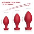 thumbnail image 2 of 3-Piece Set Rose Tail Anal Butt Pussy Plug Silicone Waterproof Adult Expansion Sex Toys For Woman Man Prostata Massager Gay Shop, 2 of 5