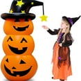 thumbnail image 4 of Decoración Inflable de Calabaza de Halloween, Figura Tumbler con Sombrero de Bruja, para Patio y Fiesta, 4 of 7