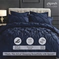 thumbnail image 6 of Pinch Pleated Duvet Cover Set 1200TC 100% Cotton 3-Piece, Pinch Duvet Cover, Pinch Pillowcase Zip & Tie Closure Pack of 1 (Queen_ 90 X 90 Inch), 6 of 6