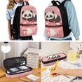 thumbnail image 2 of Uorisanigo Cute Panda Backpack for Kids 4-in-1 Bookbag Set with Insulated Lunch Box Pencil Case Water Bottle Sleeve Elementary Preschool Primary Bookbag Daypack Rucksack, 2 of 7