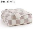 thumbnail image 3 of Amberspace Checkered Knit Throw,Taupe Checkered,50"*70", 3 of 9