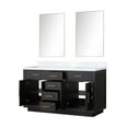 thumbnail image 6 of Shelter 60 in W x 22 in D Black Oak Double Bath Vanity, Carrara Marble Top and 28 in Mirrors, 6 of 9