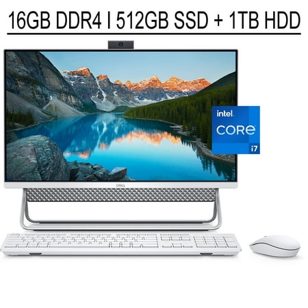 Dell Inspiron 27 7000 Business All-In-One Desktop 27" FHD Infinity Touchscreen 11th Gen Intel Quad-Core i7-1165G7 16GB DDR4 512GB SSD 1TB HDD GeForce MX330 with 2GB USB-C HDMI Win10 Touch Silver