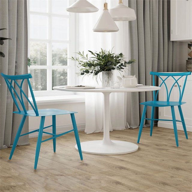 Lifestyle Solutions Ashton 2 pack Dining Chairs in Blue Metal