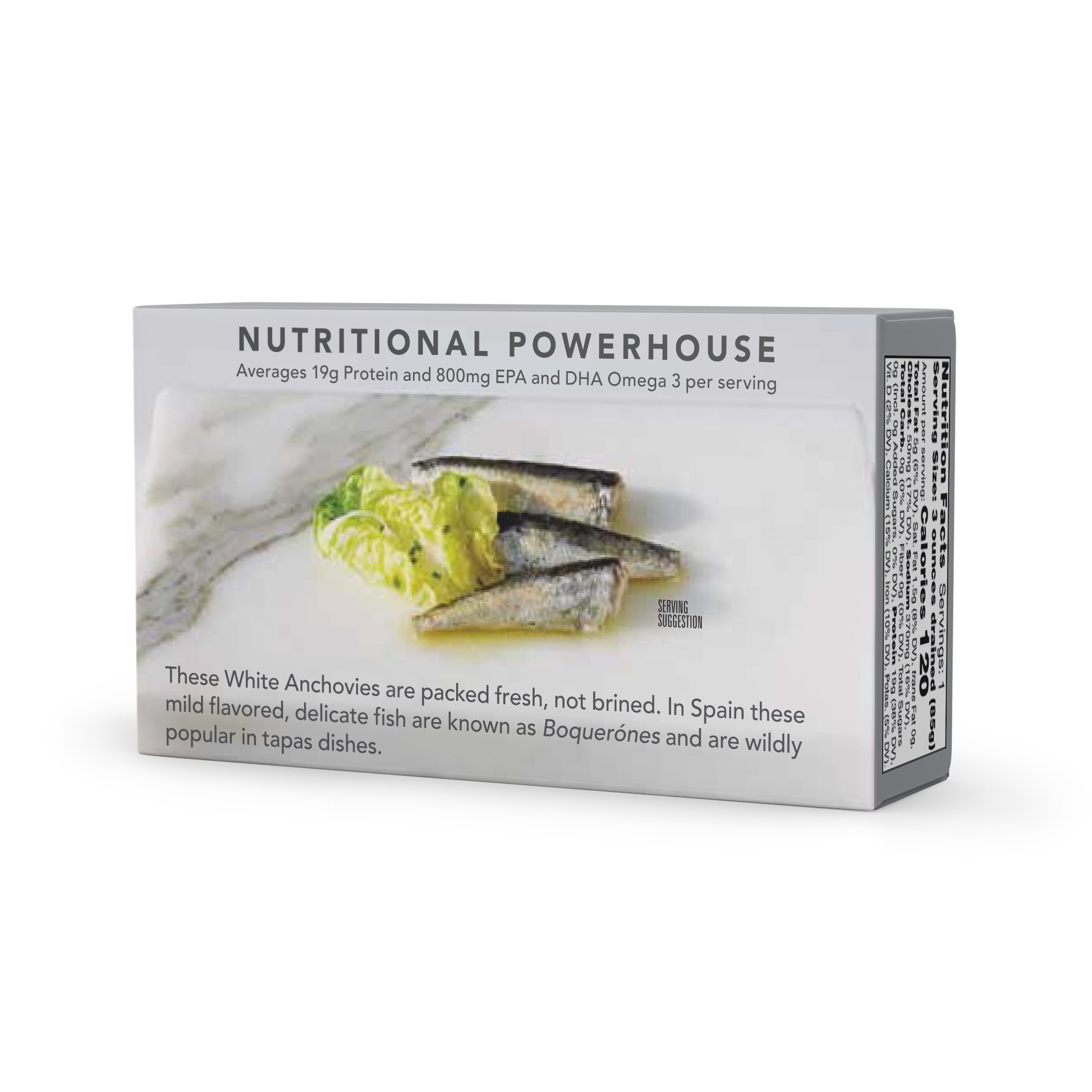(6 pack) Wild Planet Wild Caught White Anchovies in Water with Sea Salt, 4.4 oz Can