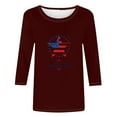 thumbnail image 4 of Camisetas de Manga Corta para las Mujeres Día de la Independencia Impreso Suelto Cuello Redondo Tee, Casual Y Blusas Festivas para las Mujeres Casual, 4 of 4