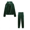 thumbnail image 3 of APEXFWDT Women's Velour Tracksuits Set Hooded Pullover Sweatpants Long Sleeve 2 Piece Joggers Outfits, 3 of 8