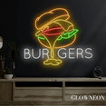 thumbnail image 4 of Glowneon Burgers Neon Sign, Hamburger Led Sign, Fast Food Store Decor, 4 of 4