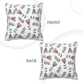 thumbnail image 3 of Square Throw Pillow Covers with Core, Natural Pink Flower Leaf Illustration Pillows for Sofa Beds, 16"x16", 3 of 9