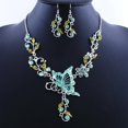 thumbnail image 1 of Necklace Earrings Set Butterfly Fashion Wedding Necklace Rhinestone Earrings, 1 of 10