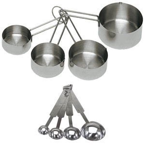 Update International 16-Piece Deluxe Stainless Steel Measuring Cup and Measuring Spoon Set