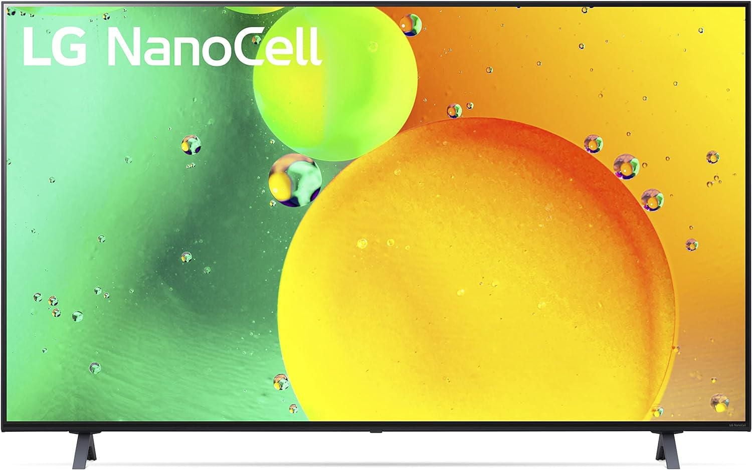 LG Nano75 NanoCell Series Téléviseur Intelligent 4K Intégré Alexa de 55 Pouces (3840 x 2160), Taux de Rafraîchissement de 60 Hz, 4K Alimenté par l'IA, Jeux en Nuage (55NANO75)