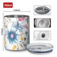 thumbnail image 4 of 12oz Coffee Tumblers Pioneer Flower Floral Print Pattern Stainless Steel Vacuum Insulated Travel Tumbler Coffee Cups Mug with Lid and Straw with Cleaning Brush for Cold & Hot Drinks, 4 of 5