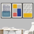 thumbnail image 2 of IDEA4WALL Framed Canvas Print Wall Art Set Mid-Century Color Block Black Stripe Collage Abstract Shapes Minimalism Boho Decorative for Living Room, Bedroom, Office - 16"x24"x3 Black, 2 of 5