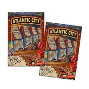 Atlantic City, Casino Scene (4x6 Birch Wood Postcards, 2-Pack Stationary, Rustic Home Wall Decor)