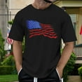 thumbnail image 4 of Caqnni Men's T-Shirts USA Flag Short Sleeve O-Neck Blouse Casual Slim Fit Tops Shirts for Men (Black,XXL), 4 of 4