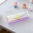 thumbnail image 4 of JJV Clear Transparent Pencil Case Plastic Box Pen Holder, Large Capacity Stationery Organizer with Snap Button Closure Waterproof Easy Clean Portable 7.3x2.2x1.6 Inch, 4 of 6