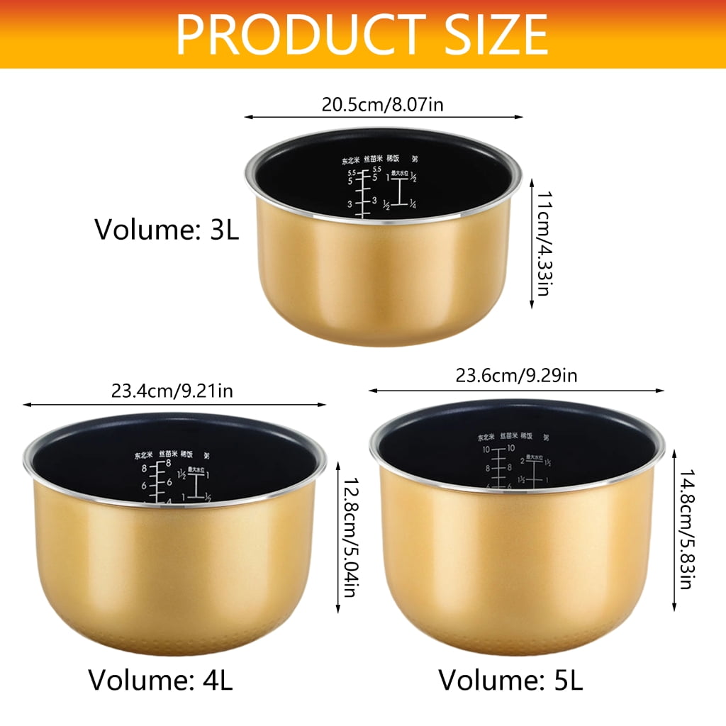 3 Capacity Nonstick Rice Pot Replacement for Most Cookers Even Heat Technology